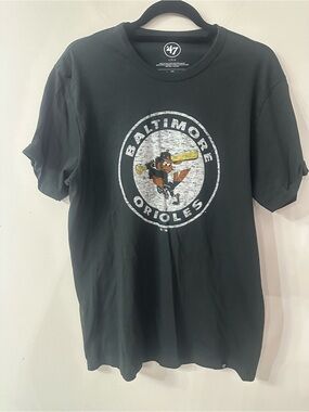 47 Black Baltimore Orioles Graphic Tee with Vintage Logo